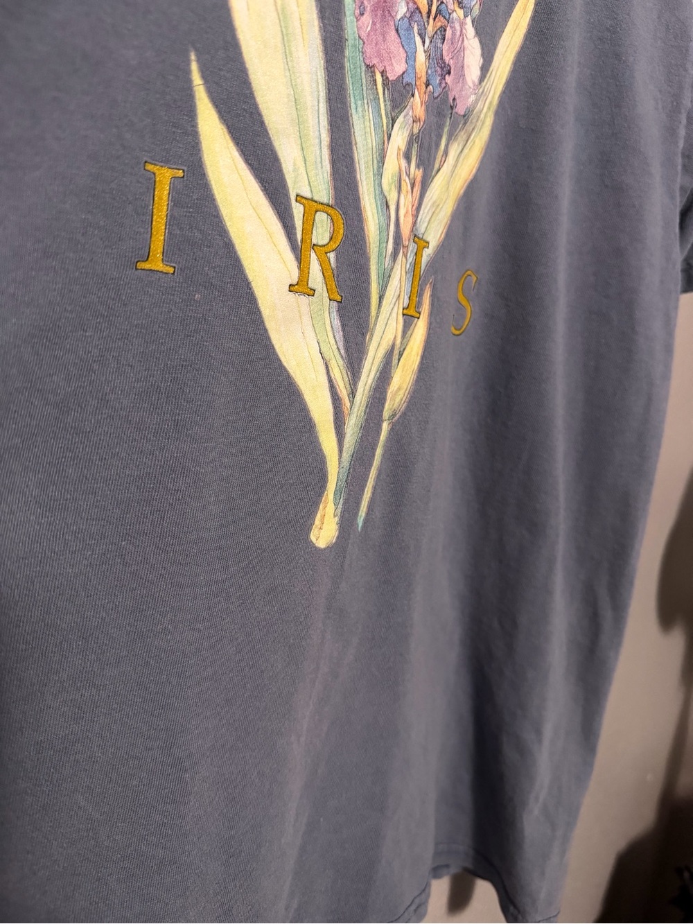 Vintage Anvil Iris Botanical Graphic T-Shirt | Floral Nature Tee - Picture 8 of 13